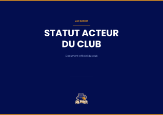 STATUT ACTEUR DU CLUB