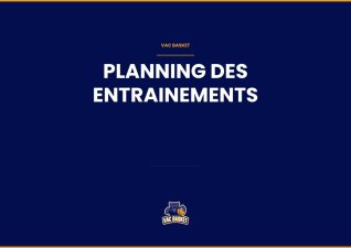 PLANNING DES ENTRAINEMENTS